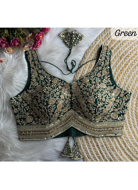 Tew Heavy Pure Soft Roman Silk With Heavy Jari Sequence Work Blouses Online Wholesale